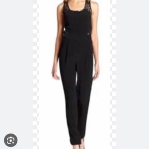 Nanette Lepore L’amour Black sleeveless jumpsuit button front Tie waist small